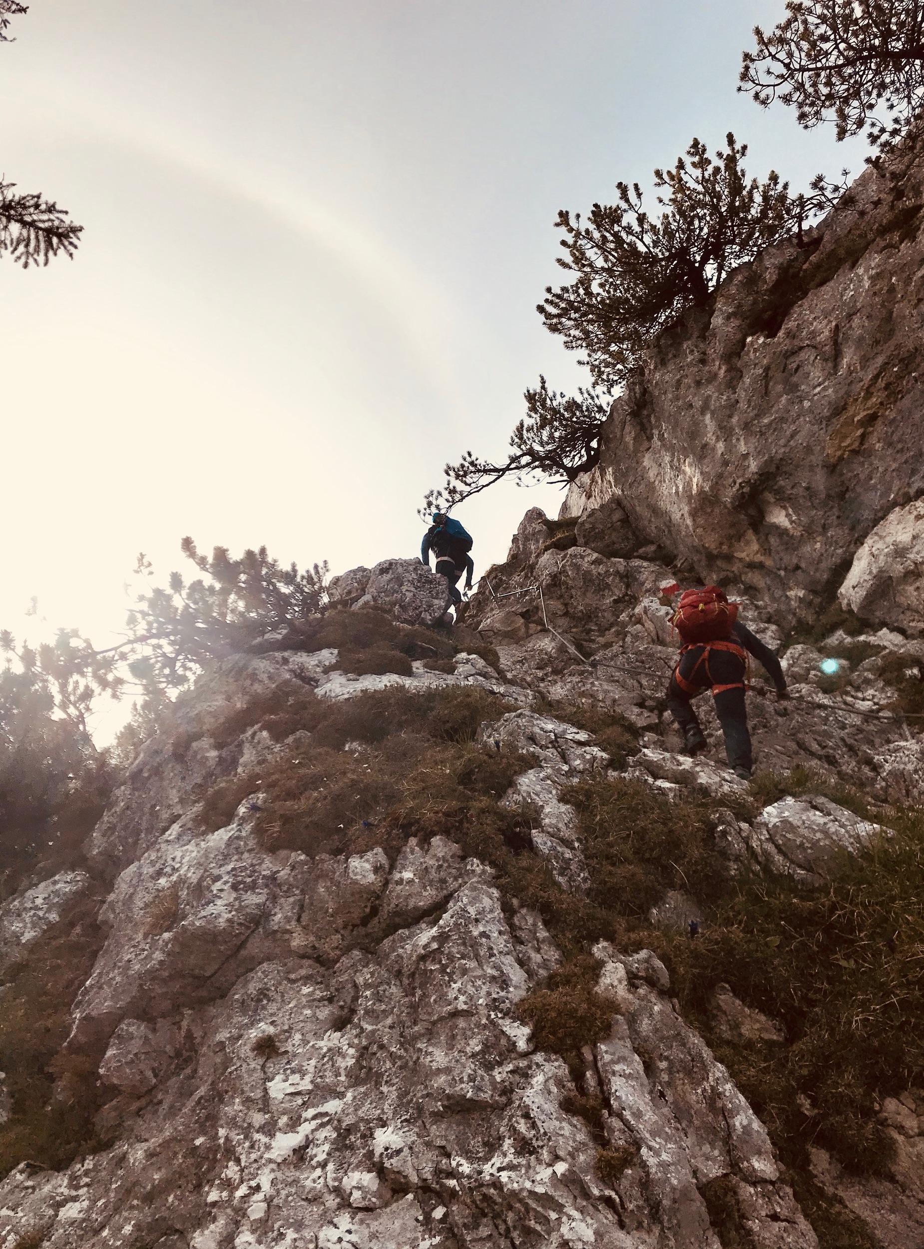 Outville Wanderung Kofel_Felsaufschwung kurz unterhalb des Gipfels