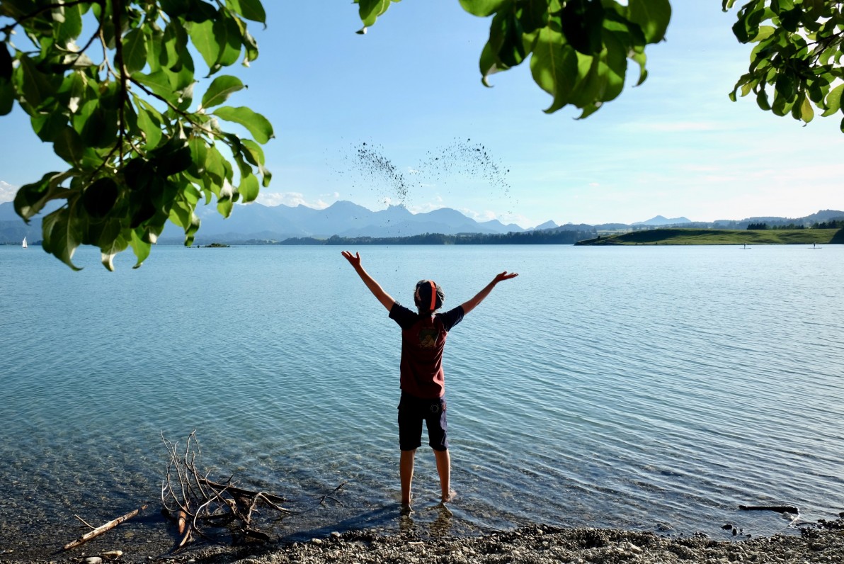 Outville_Family Bikepacking_Staffelsee_Forggensee_endlich am Forggensee